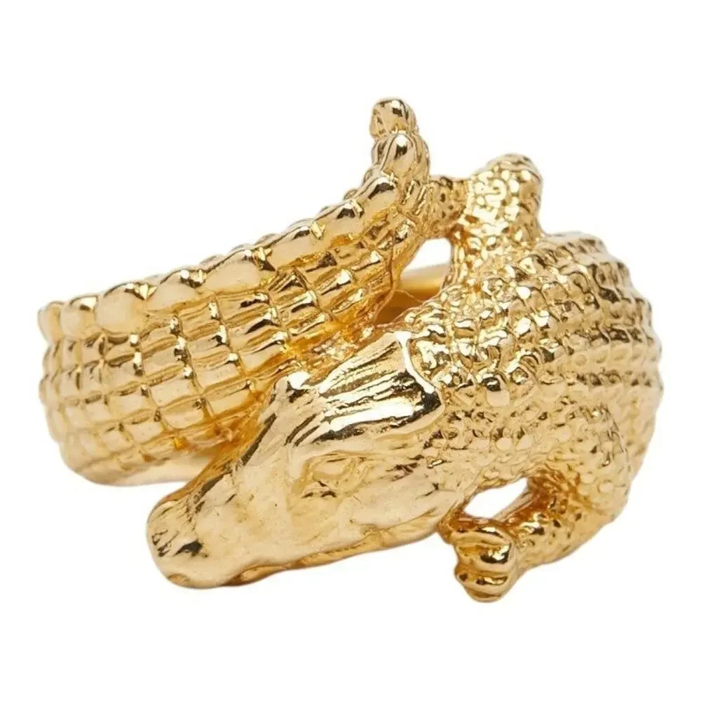Unbranded Crocodile Motif 18K Yellow Gold Ring Gold